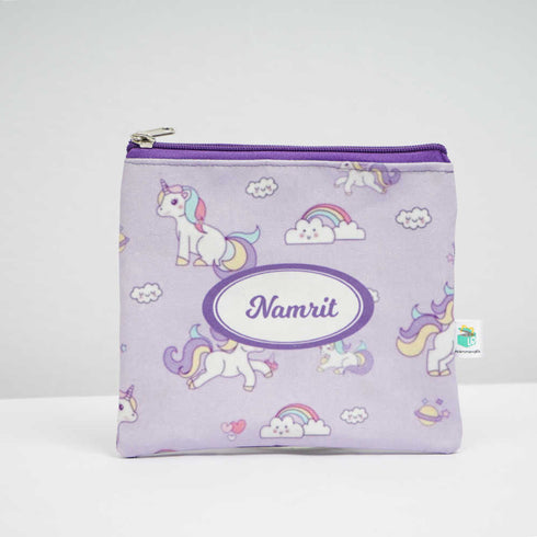 Personalized Unicorn Printed Kids Duffle Bag & Pouch Gift Comb